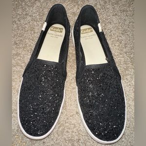 Keds for Kate Spade ♠️ Black Glittery Loafers US 6.5